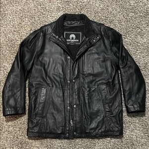 Weatherproof Black Leather Military Jacket